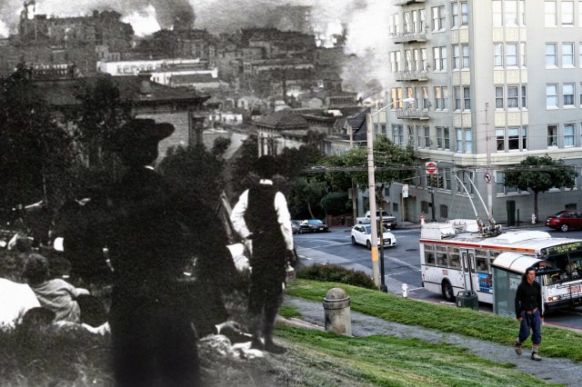 1906 San Francisco Earthquake composite photos by Shawn Clover