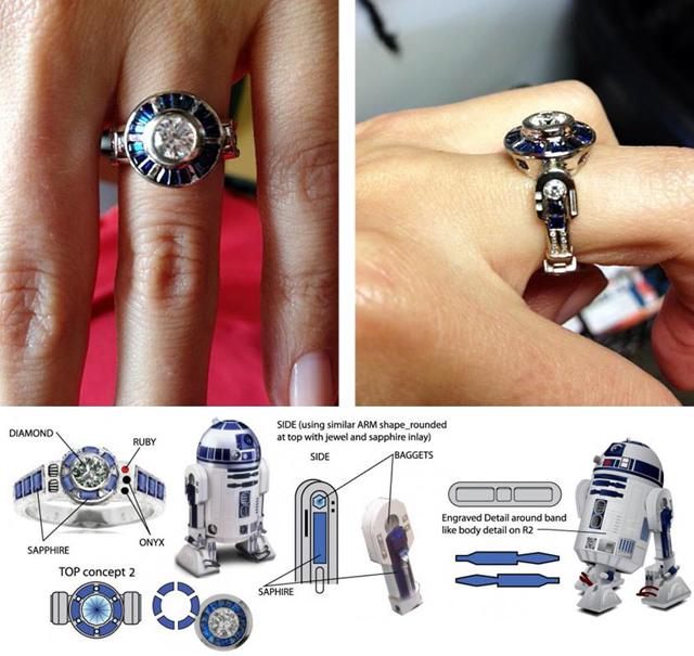 Star Wars Custom R2-D2 Engagement Ring & Marriage Proposal