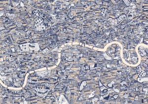 Hand Drawn Map of London by David Ryan Robinson