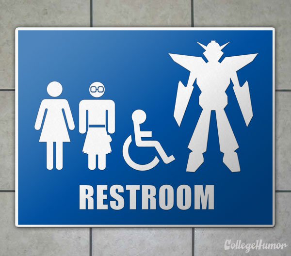 Mech Bathroom Warning Sign