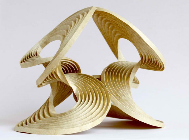 Self-folding origami sculptures by Martin Demaine and Erik Demaine