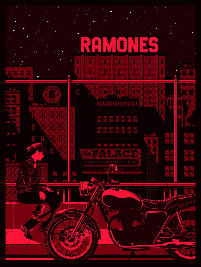 Ramones Screen Printed Gig Poster by Kevin Tong