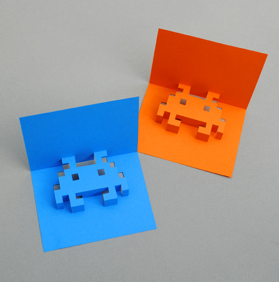 8-bit Pop-up cards by Mini-eco