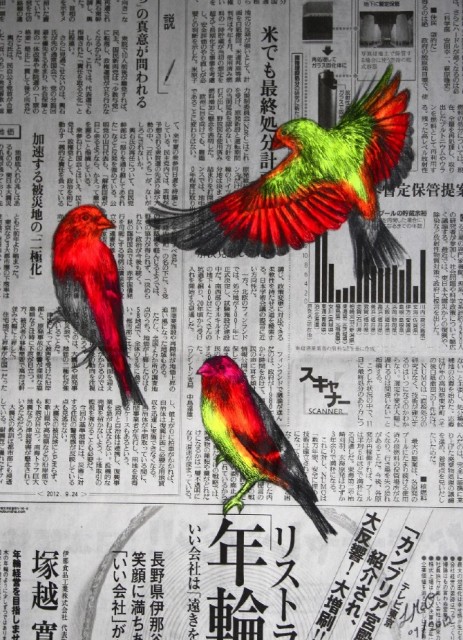 Neon animal art by Louise McNaught