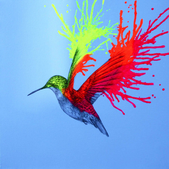 Neon Animal Drawings & Paintings by Louise McNaught