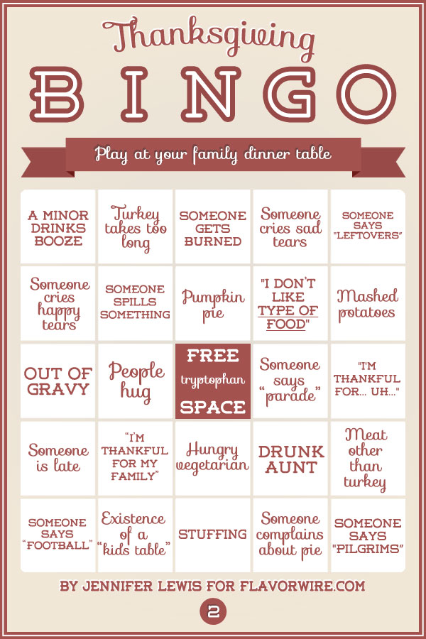 Thanksgiving Bingo