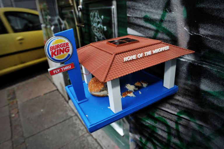 Fast food fly thru bird feeder