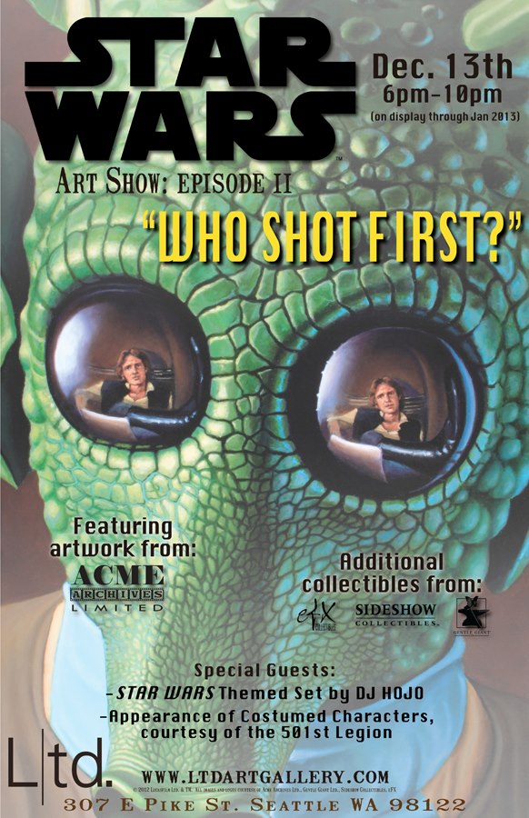 Who Shot First?, A Star Wars Art Show at Ltd. Art Gallery in Seattle