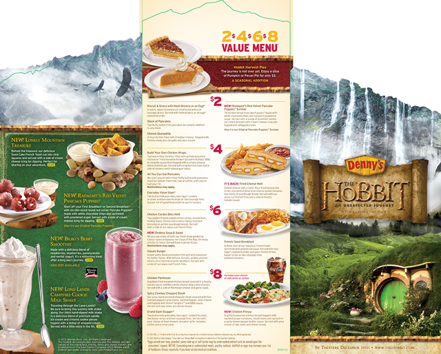 Denny's' Menu Inspired by The Hobbit
