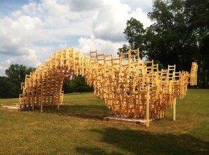 Seat sculpture of 400 chairs by eb office