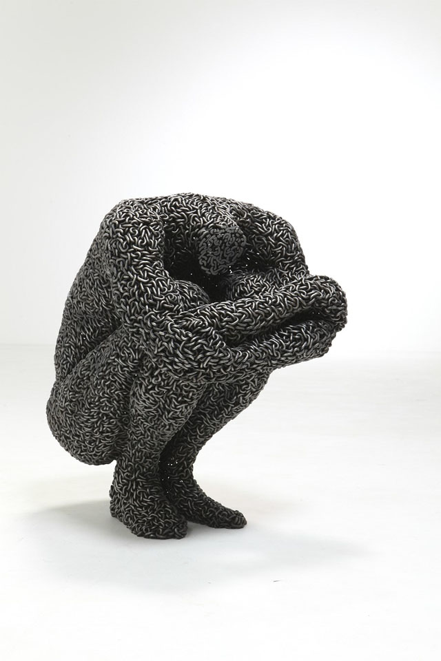 Welded chain link sculptures by Young-Deok Seo