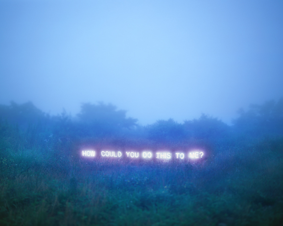 Glowing text art by Lee Jung