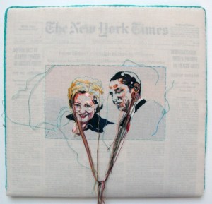 Sewnnews embroidered New York Times by Lauren DiCioccio
