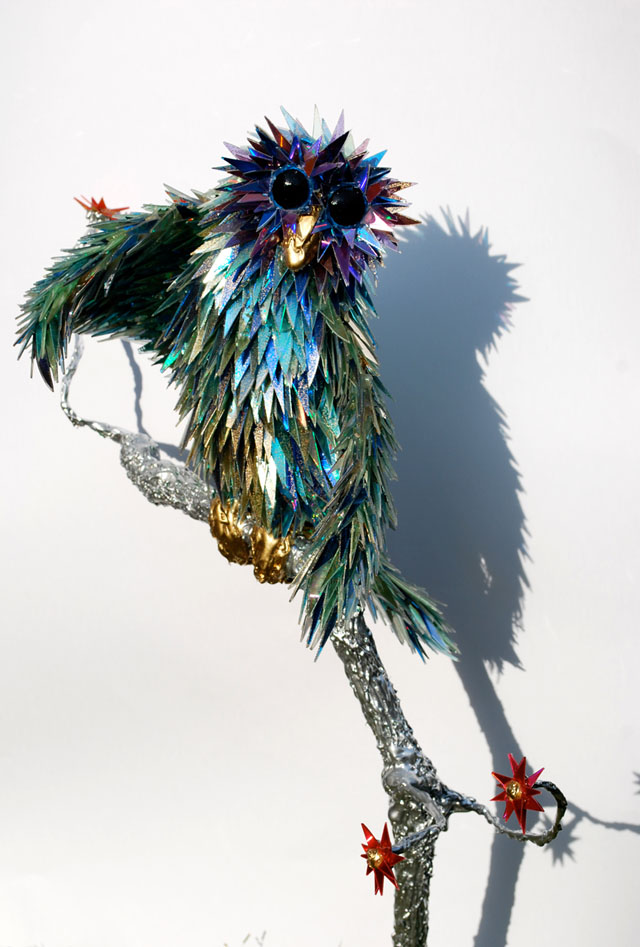 CD fragment animal sculptures by Sean Avery