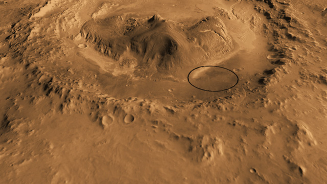 Oblique view of Gale Crater from the North