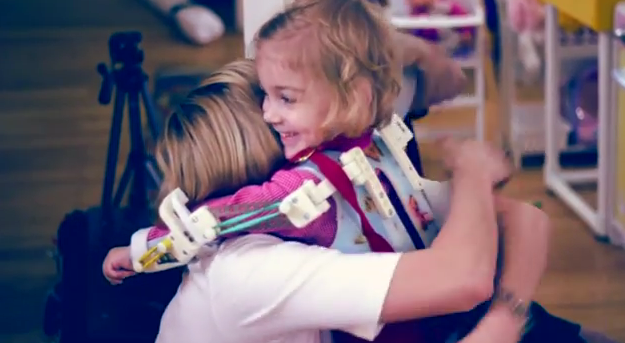 Emma hugging her mom