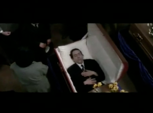 Tin Burton in a Coffin