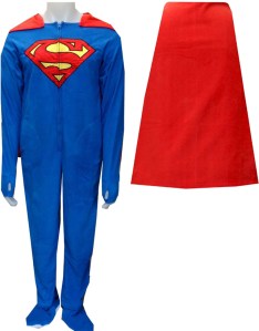 Superman / SuperGirl Fleece Onesie Footie Pajama with Cape