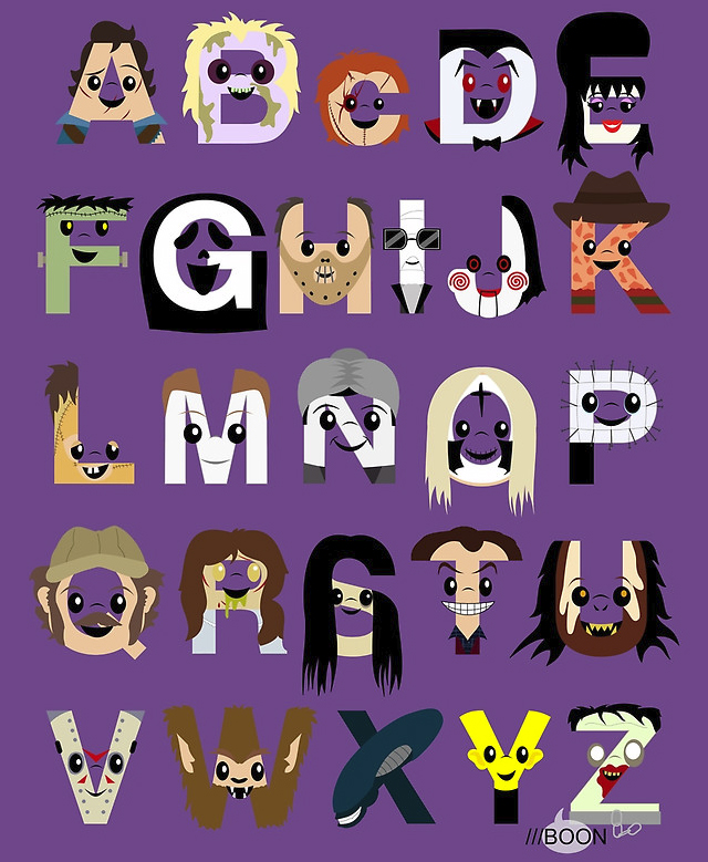 The Horror Icon Alphabet by Mike Boon