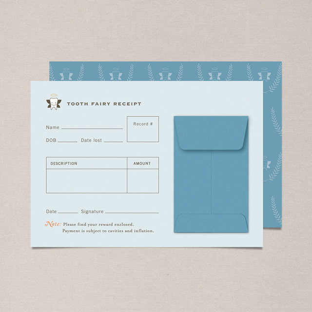 Tooth Fairy Receipt in blue