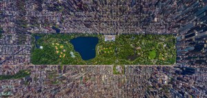 Aerial panoramic photo of New York City's Central Park