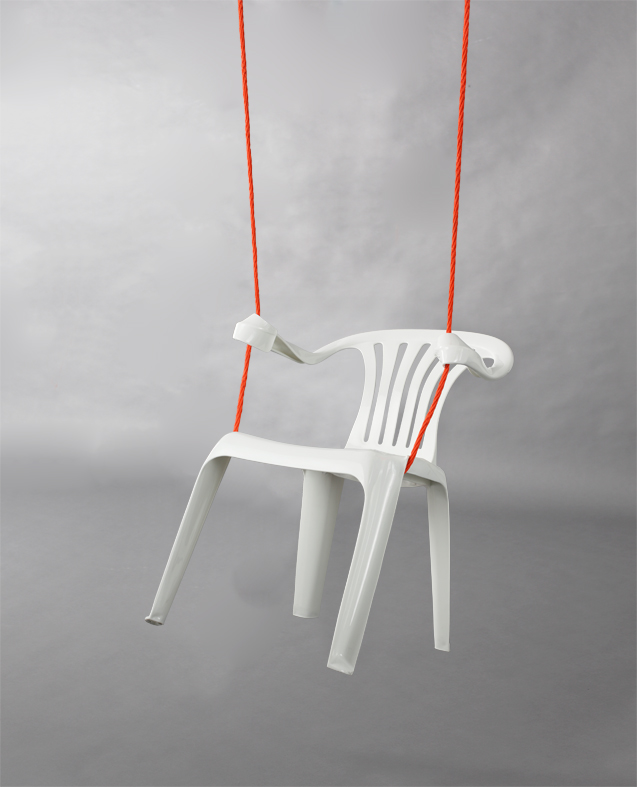 Plastic Chair Sculptures by Bert Loeschner