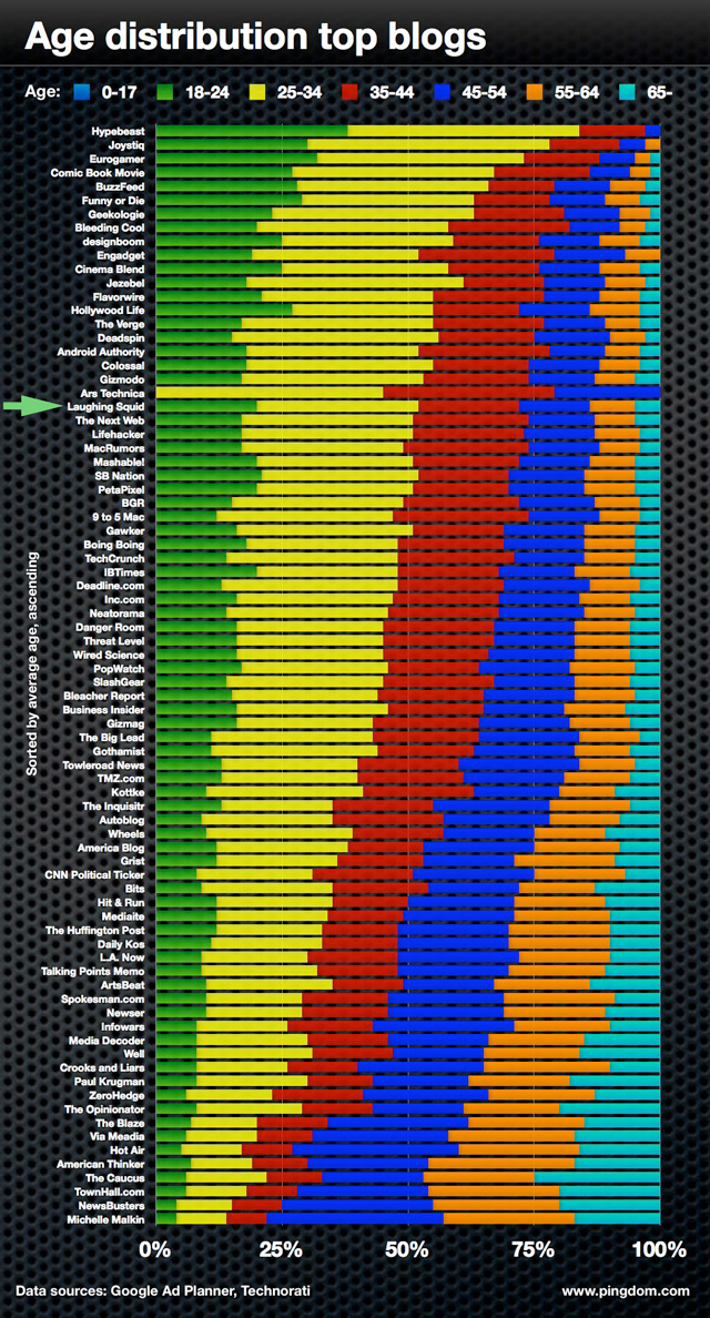 Reader Demographics for the Top 100 Blogs