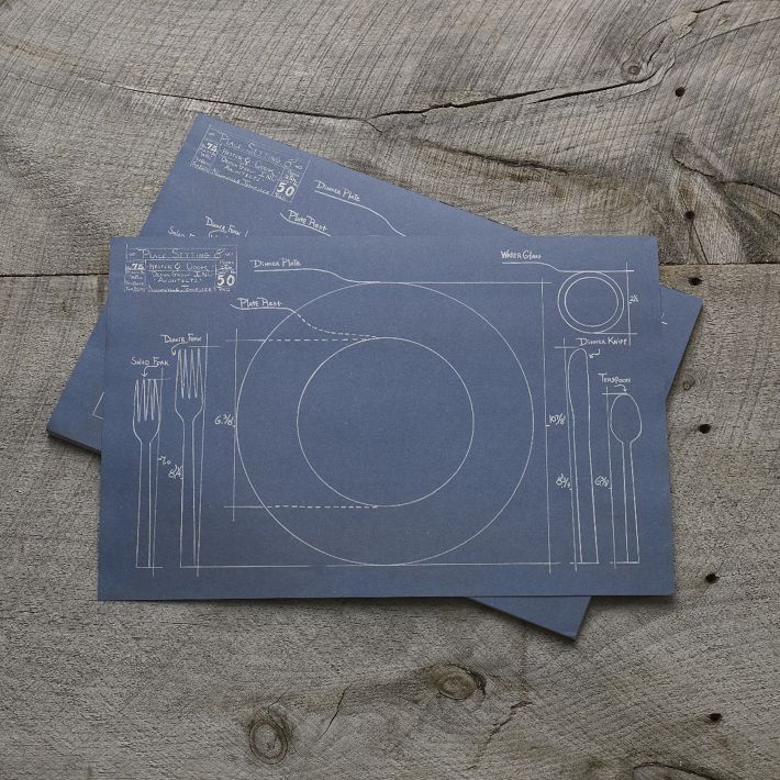Blueprint Placemats by Cake Vintage
