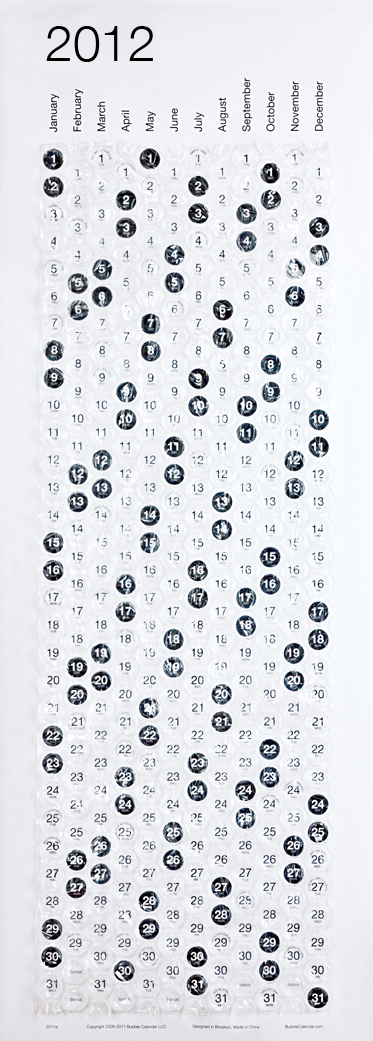 A Poster Sized Bubble Wrap Calendar That You Can Pop Each Day