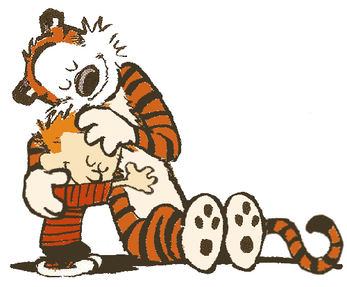 Hugs Calvin and Hobbes