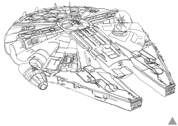 Continuous Line Star Wars Drawings by Sam Hallows