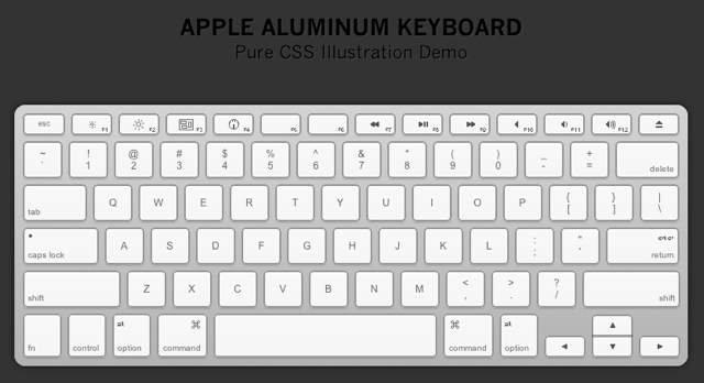 Apple Aluminum Keyboard Illustration Created Using Only Pure Css 4983