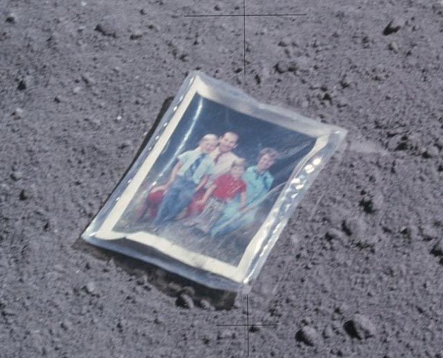 Family photo on the moon