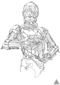 Continuous Line Star Wars Drawings by Sam Hallows