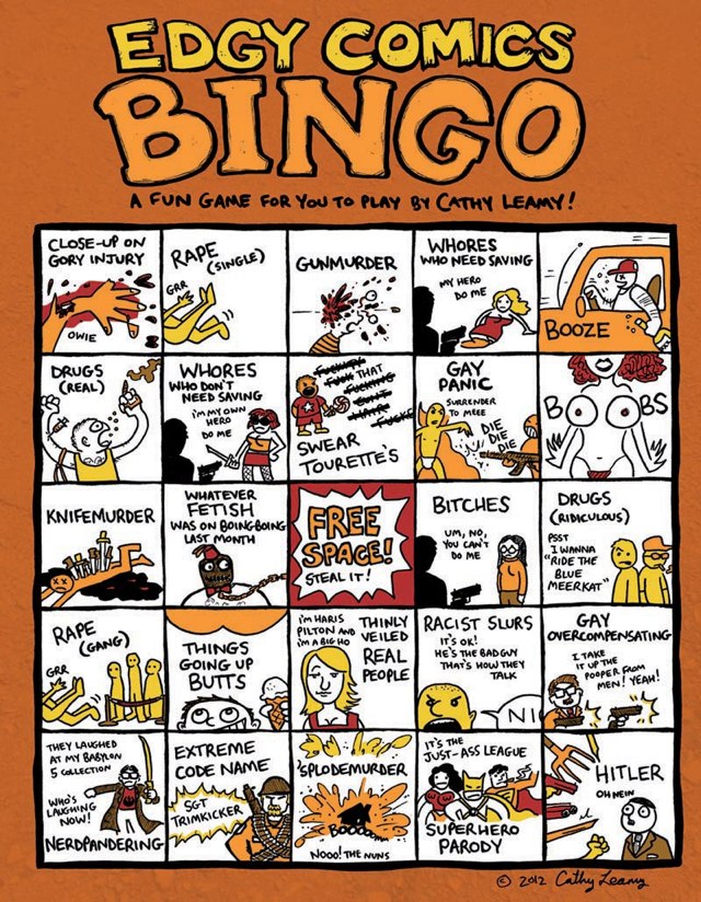 Edgy Comics Bingo