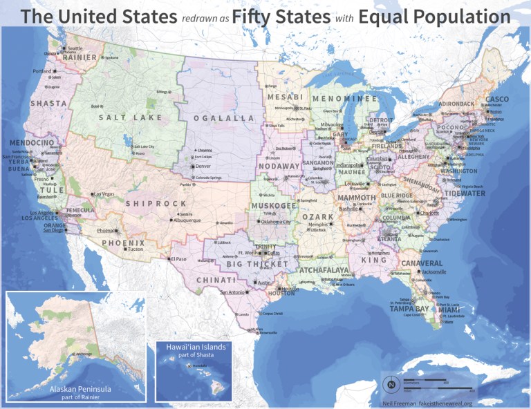 Electoral college reform map by Neil Freeman