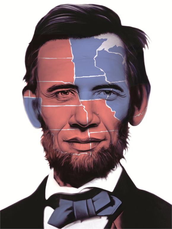 Abraham Obama Electoral Map 2012 by Ron English