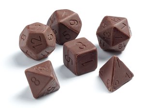Chocolate Gaming Dice Set at ThinkGeek