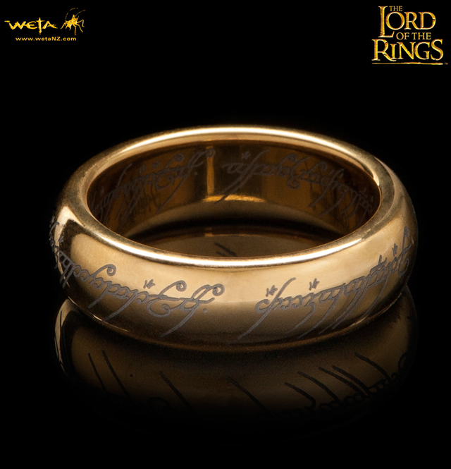 The Lord of the Rings GoldPlated Tungsten Carbide One Ring Replica