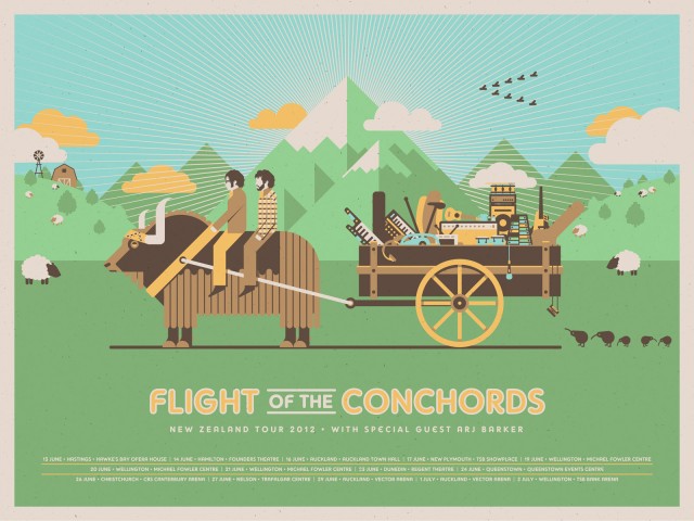 Flight of the Conchords New Zealand Tour Poster by DKNG Studios