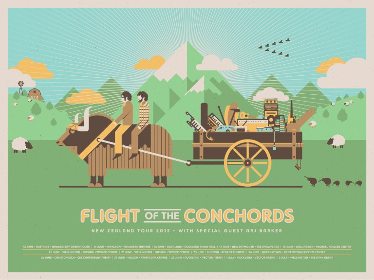 Flight of the Conchords New Zealand Tour Poster by DKNG Studios