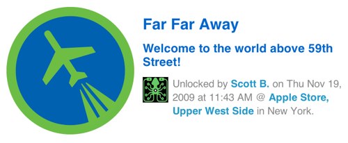 Foursquare Far Far Away Badge