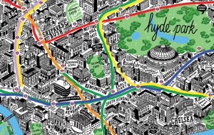 Hand drawn map of London by Jenni Sparks