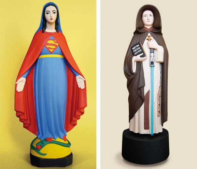 Miniature Virgin Mary Statues Transformed Into Pop Culture Characters