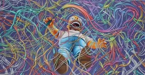 Homer Simpson as Jackson Pollock