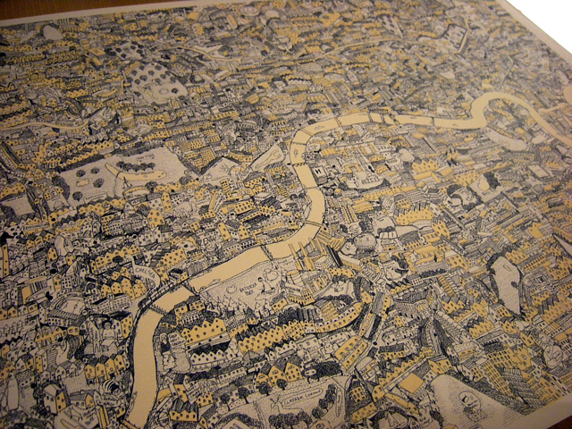 Hand Drawn Map of London by David Ryan Robinson