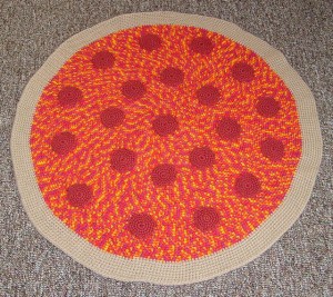Crocheted Pizza Rugs