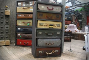 Vintage suitcase dressers by James Plumb