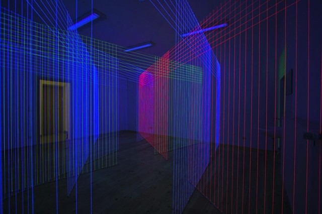 UV Light Thread Installations by Jeongmoon CHoi