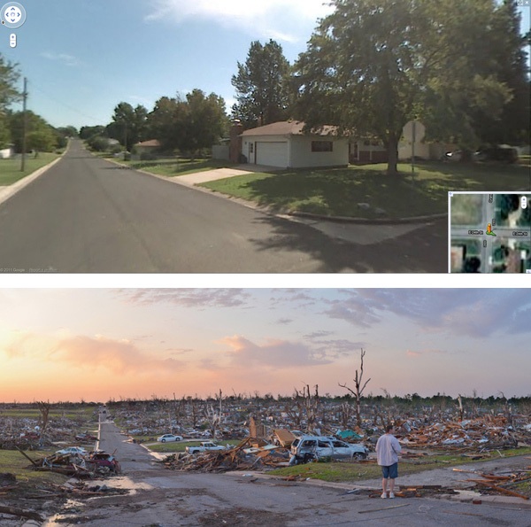 Before & After Photos of Tornado Devastation In Joplin Neighborhood